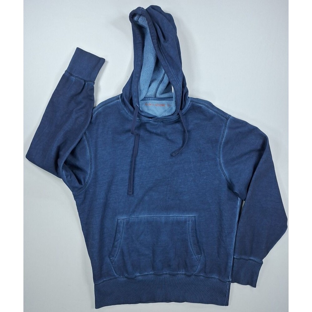 Sun Stone Men S Blue Sunwash Pullover Hoodie Sweatshirt Pocket Small NWT